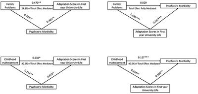 Effects of Stress in Adaptation to Undergraduate Life on Psychiatric Morbidity: Mediating Effects of Early Trauma and Adverse Family Factors